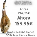 Jamón De Cebo Ibérico 50% Raza ibérica Selección Rivera 