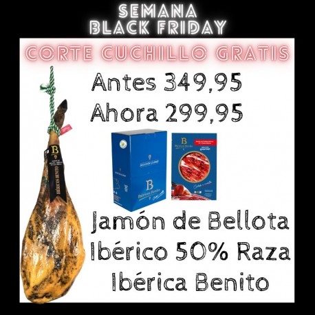 Jamón de Bellota Ibérico 50% raza ibérica Benito