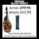 Lote Navidad Paleta de Bellota 100% Ibérica y Lomo Sánchez Romero Carvajal